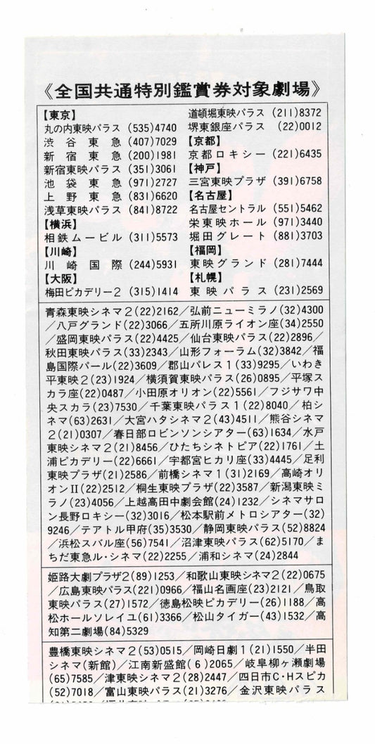 Laputa 1986 Castle in the Sky Japanese Advance Movie Ticket Stub Studio Ghibli