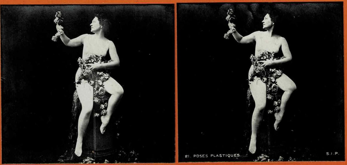 Antique French Stereoview Poses Plastiques Nude Figure Study 6 Card Lot S.I.P.