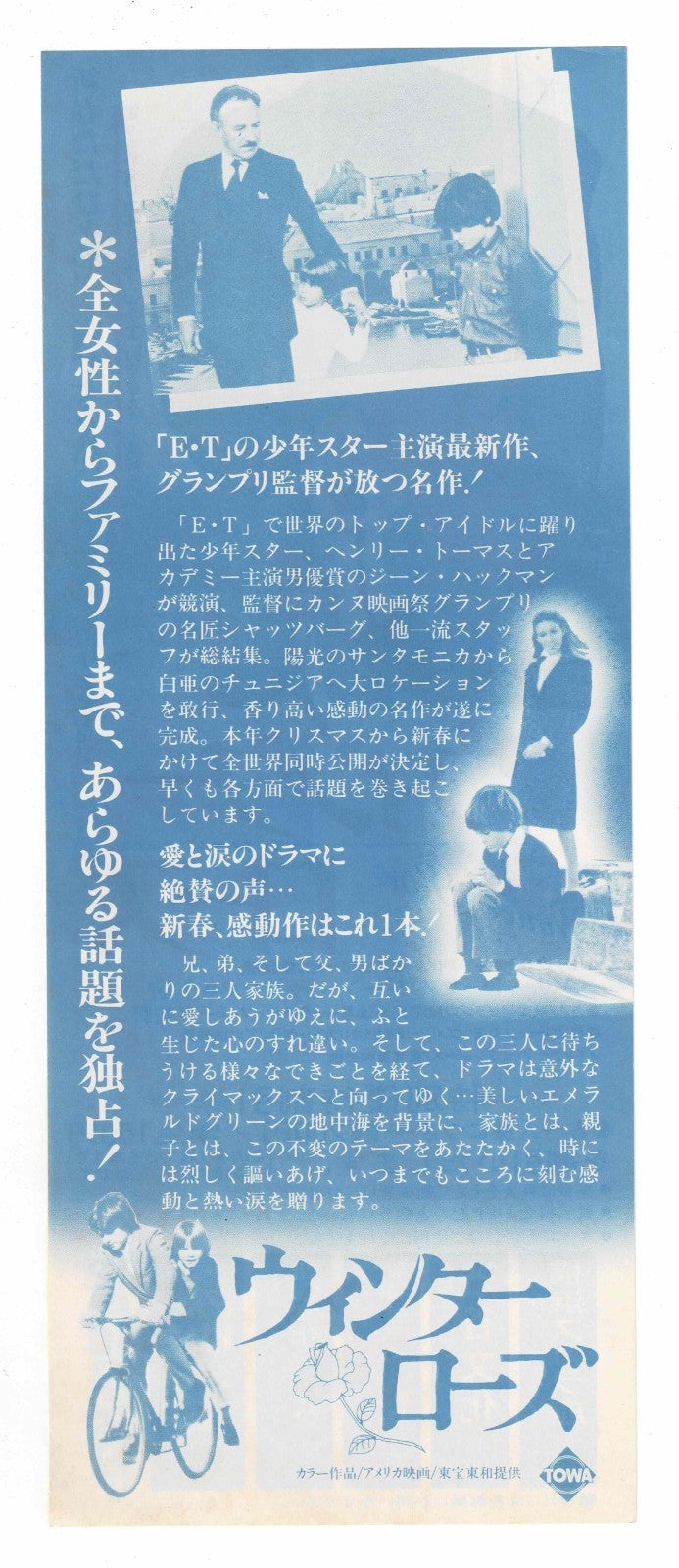 1984 Misunderstood Winter Rose Vintage Japanese Movie Ticket Coupon Flyer Vouche