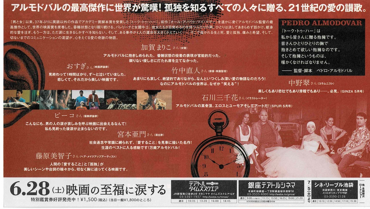 Talk to Her 2002 Hable con ella JP Original Mini Movie Poster Chirashi Flyer B5