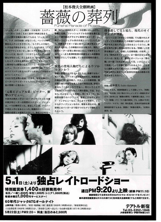 Funeral Parade of Roses Japanese Original Mini Movie Poster Chirashi Flyer B5