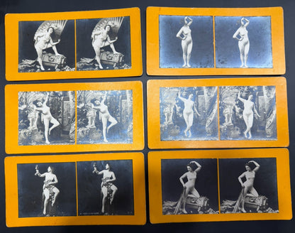 Antique French Stereoview Poses Plastiques Nude Figure Study 6 Card Lot S.I.P.