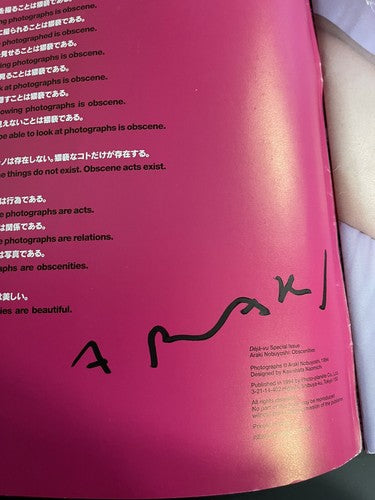 Araki Nobuyoshi Obscenities Signed Rare 1994 Japan Japanese Art Photography Book