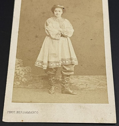 Antique Original RUSSIAN 2 pcs CDV Cabinet Photo Bergamasco Lushev Editor Russia