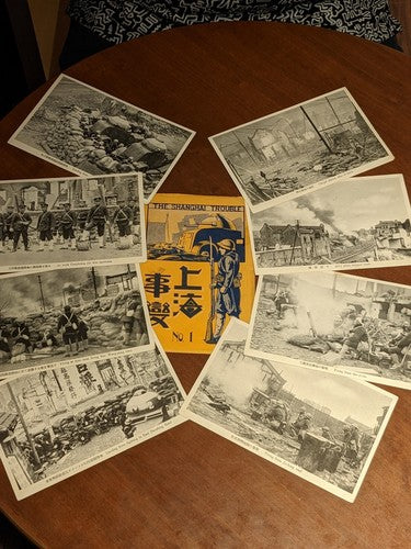 1932 The Shanghai Trouble Chinese Japanese War Postcards Set 8 Pcs China Japan