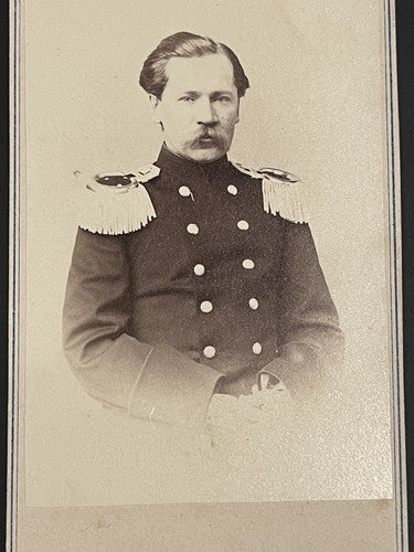 Antique Original RUSSIAN 2 pcs CDV Cabinet Photo Bergamasco Lushev Editor Russia