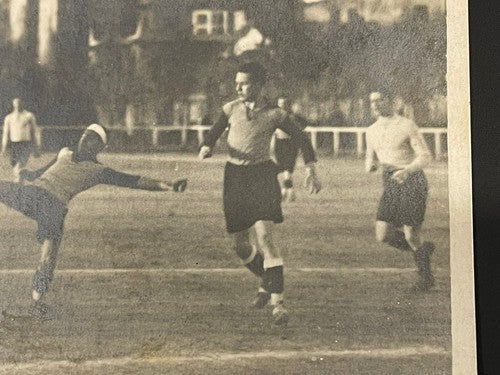 Antique Original Spain Football Team Match Real Photo Postcard Signed Barcelona