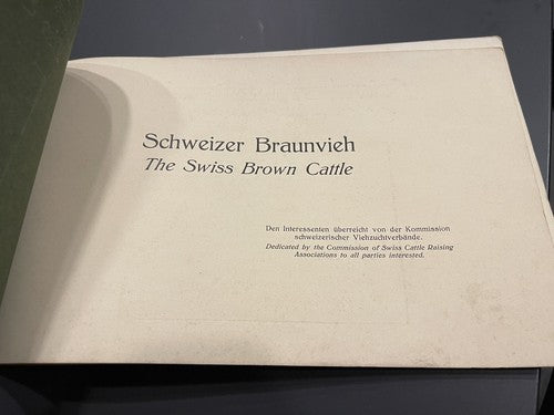 1920s Antique Schweizer Braunvieh The Swiss Brown Cattle Booklet Agricultural