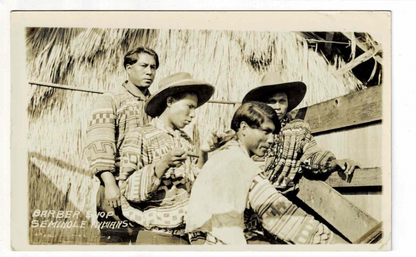 Antique Seminole Indian RPPC Postcards Musa Isle Miami Florida Everglades 1930s