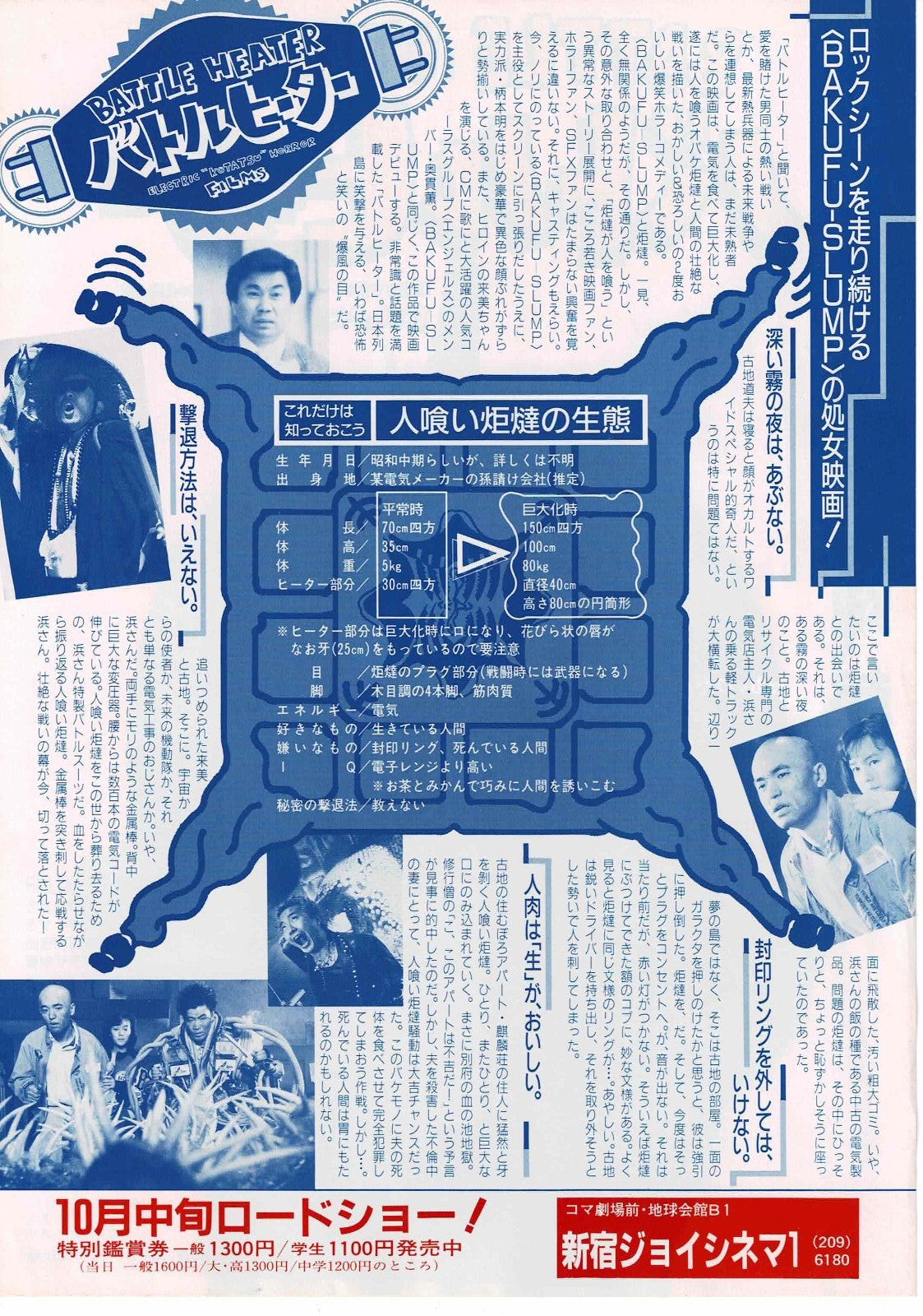 Battle Heater 1989 Joji Iida Japan Original Mini Movie Poster Chirashi Flyer B5