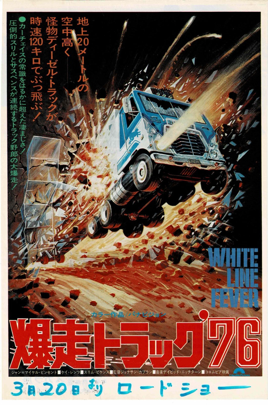 White Line Fever 1975 Jonathan Kaplan Japan Mini Movie Poster Chirashi Flyer B5