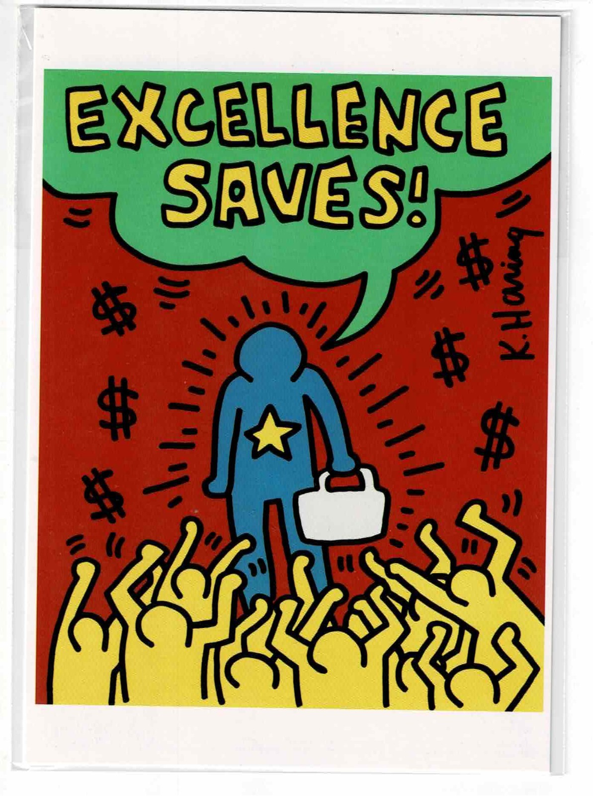 Keith Haring Playboy Collection Postcard 1999 Excellence Saves NOS Original Slee