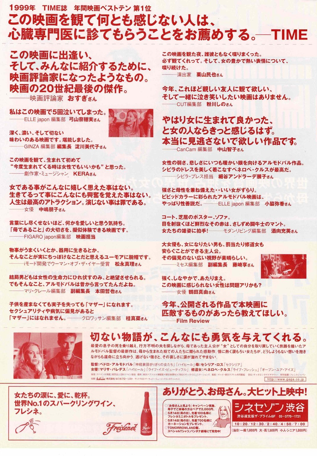 All About My Mother 1999 Almodovar Japanese Mini Movie Poster Chirashi Flyer B5