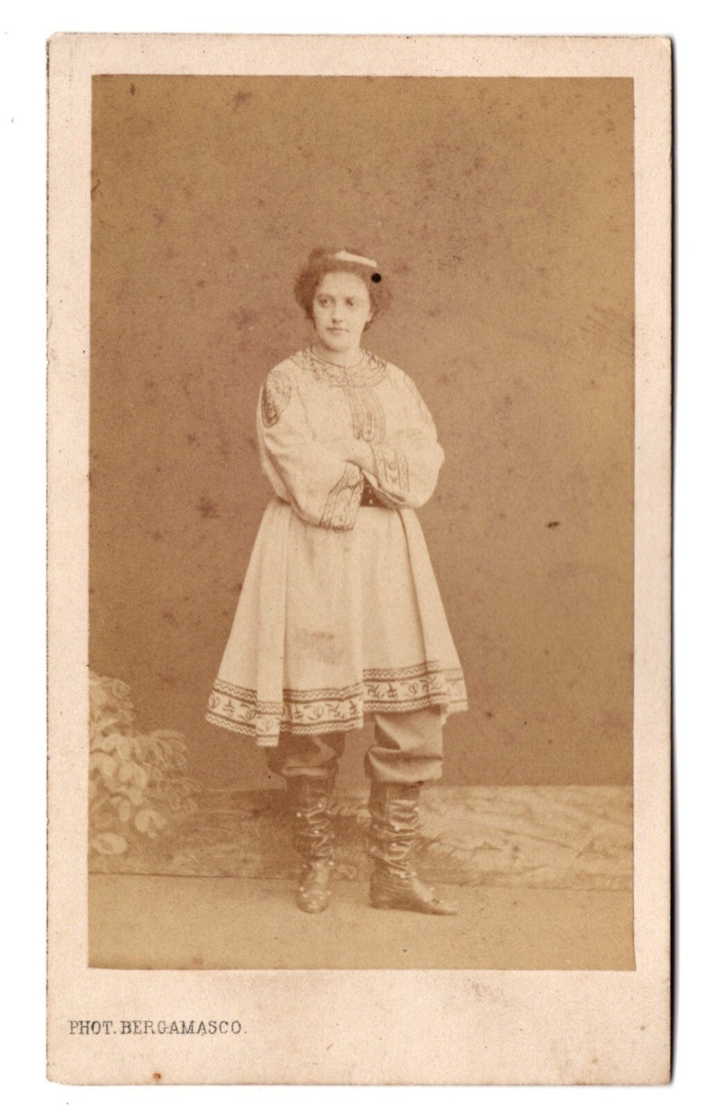 Antique Original RUSSIAN 2 pcs CDV Cabinet Photo Bergamasco Lushev Editor Russia