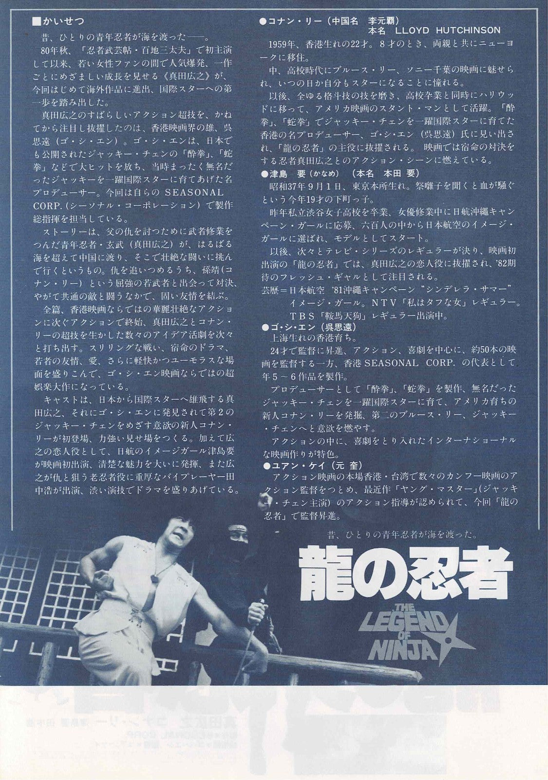 Ninja in the Dragon's Den Japanese Original Mini Movie Poster Chirashi Flyer B5