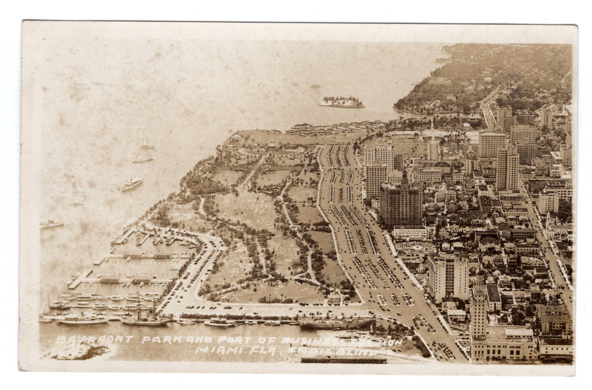 4pc Rare 1930s Miami Florida Bayfront Park Panorama Country Road Baltimore Hotel