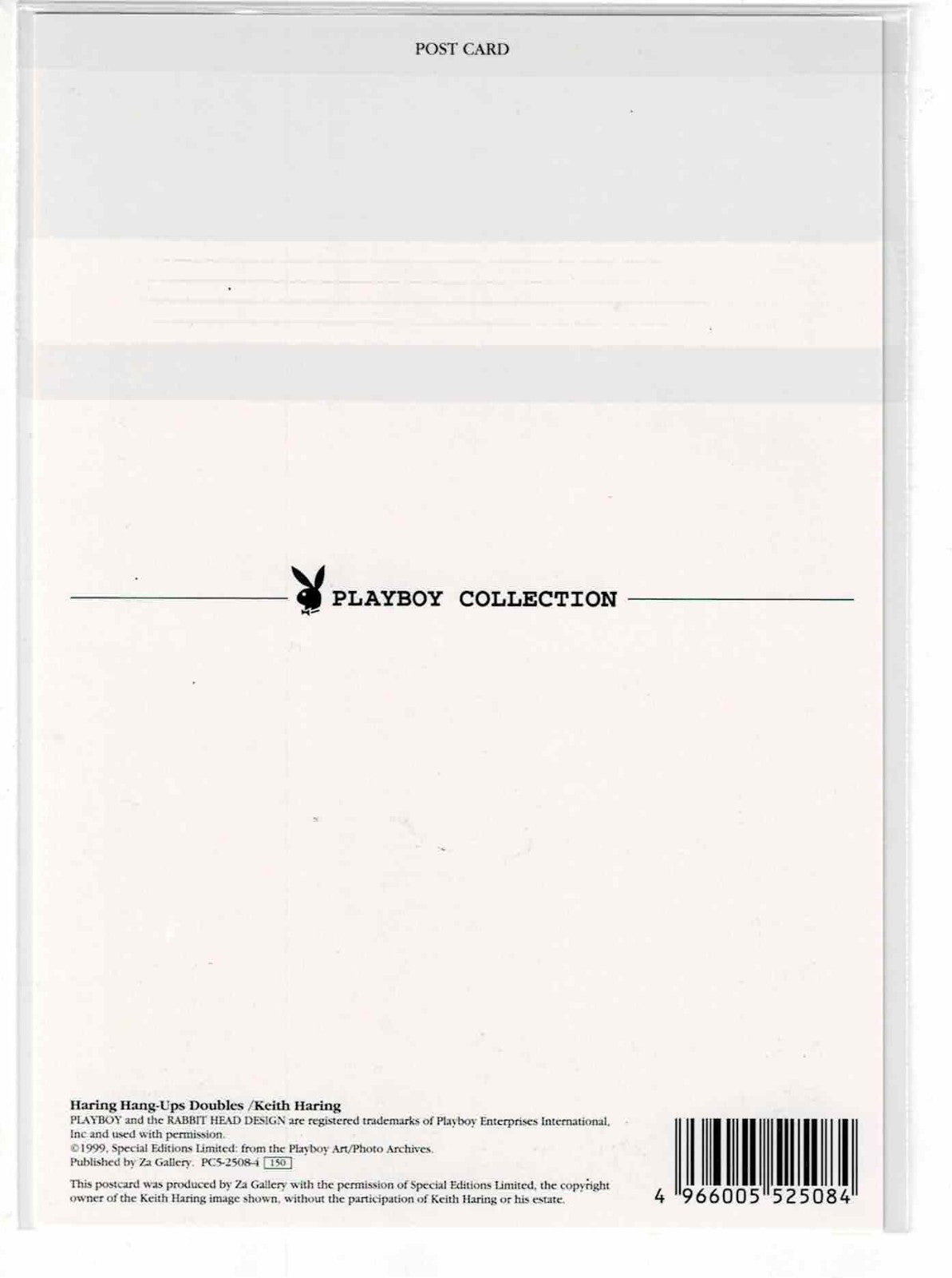 Keith Haring Playboy Collection Postcard 1999 Haring Hang-Ups Doubles NOS Sleeve