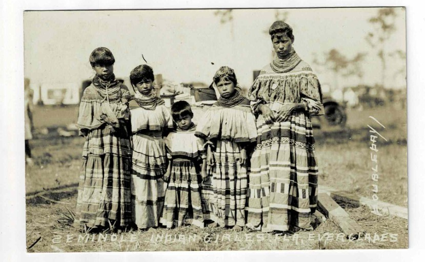 Antique Seminole Indian RPPC Postcards Musa Isle Miami Florida Everglades 1930s