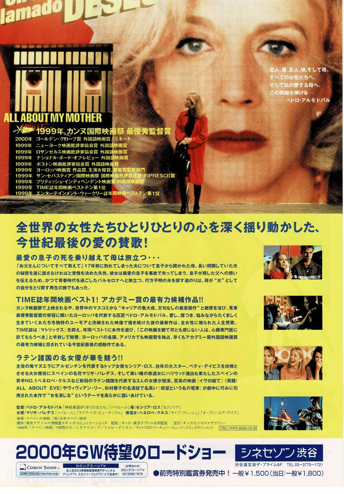 All About My Mother 1999 Almodovar Japanese Mini Movie Poster Chirashi Flyer B5
