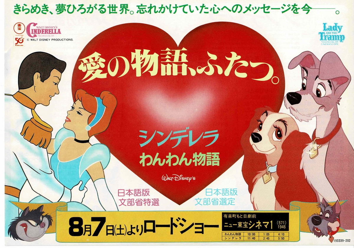 Cinderella Lady and the Tramp Disney JapaneseMini Movie Poster Chirashi Flyer B5
