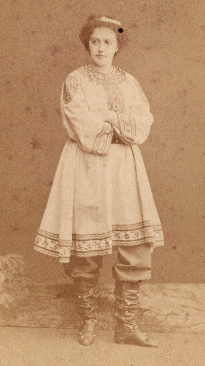 Antique Original RUSSIAN 2 pcs CDV Cabinet Photo Bergamasco Lushev Editor Russia