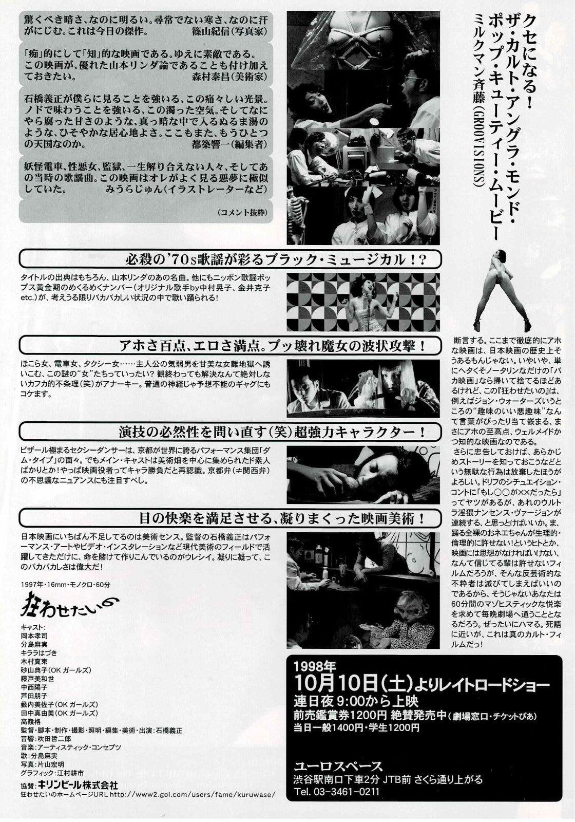 I Wanna Drive You Insane 1998 Ishibashi JP Mini Movie Poster Chirashi Flyer B5