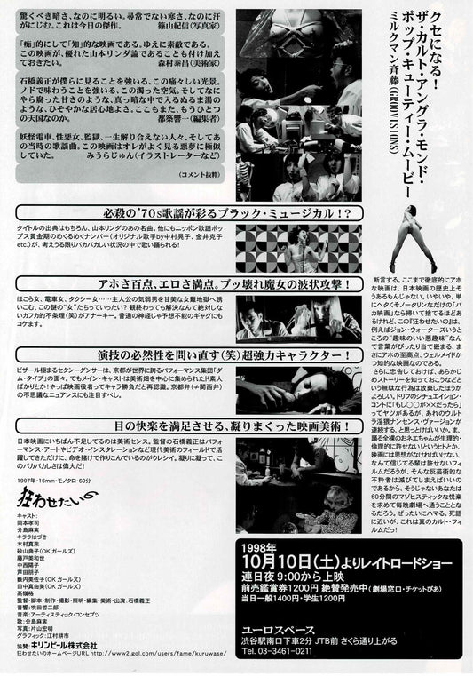 I Wanna Drive You Insane 1998 Ishibashi JP Mini Movie Poster Chirashi Flyer B5