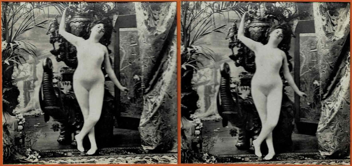 Antique French Stereoview Poses Plastiques Nude Figure Study 6 Card Lot S.I.P.