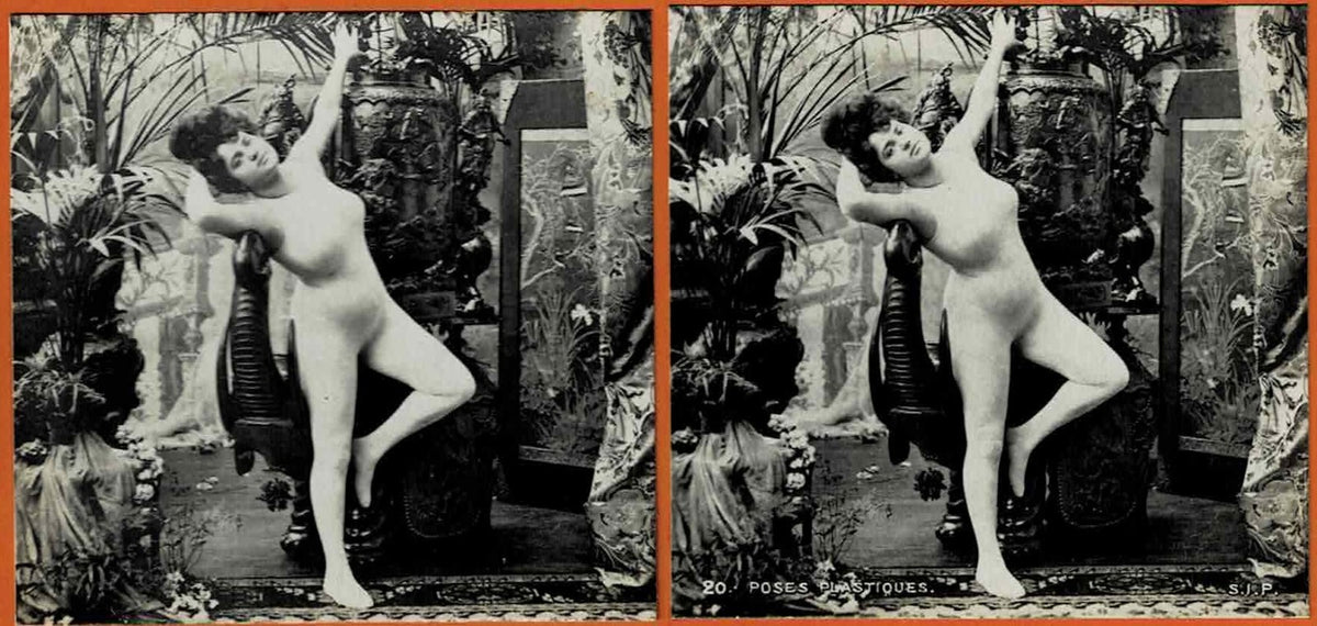 Antique French Stereoview Poses Plastiques Nude Figure Study 6 Card Lot S.I.P.