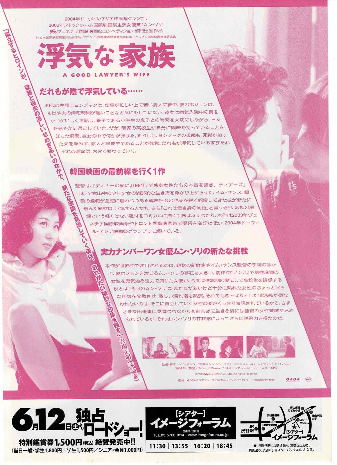 A Good Lawyer's Wife 2003 Japanese Original Mini Movie Poster Chirashi Flyer B5