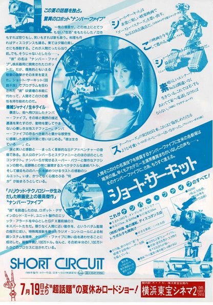 Short Circuit 1986 John Badham JP Original Mini Movie Poster Chirashi Flyer B5