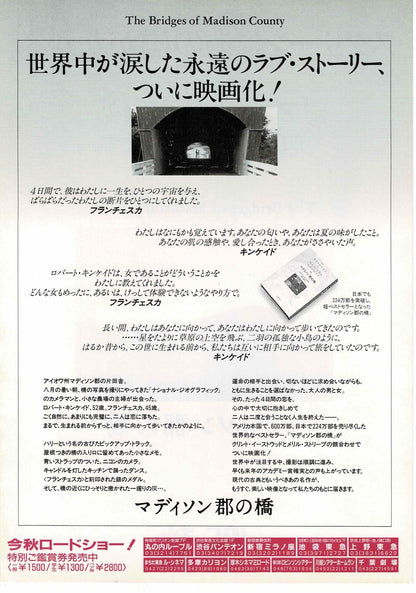The Bridges of Madison County 1995 Japanese Mini Movie Poster Chirashi Flyer B5
