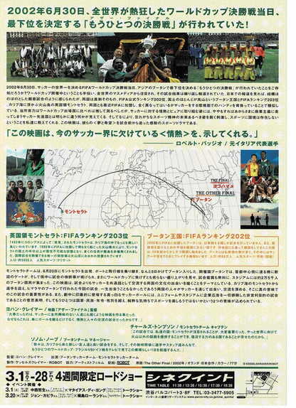 The Other Final 2003 Sports Japanese Originl Mini Movie Poster Chirashi Flyer B5