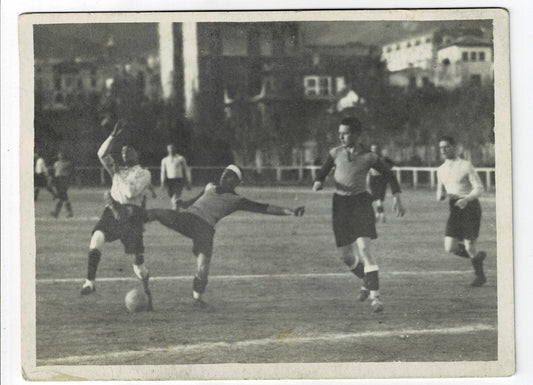 Antique Original Spain Football Team Match Real Photo Postcard Signed Barcelona