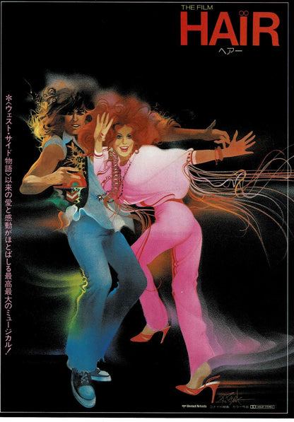 Hair 1979 Milos Forman Japanese Original Mini Movie Poster Chirashi Flyer B5