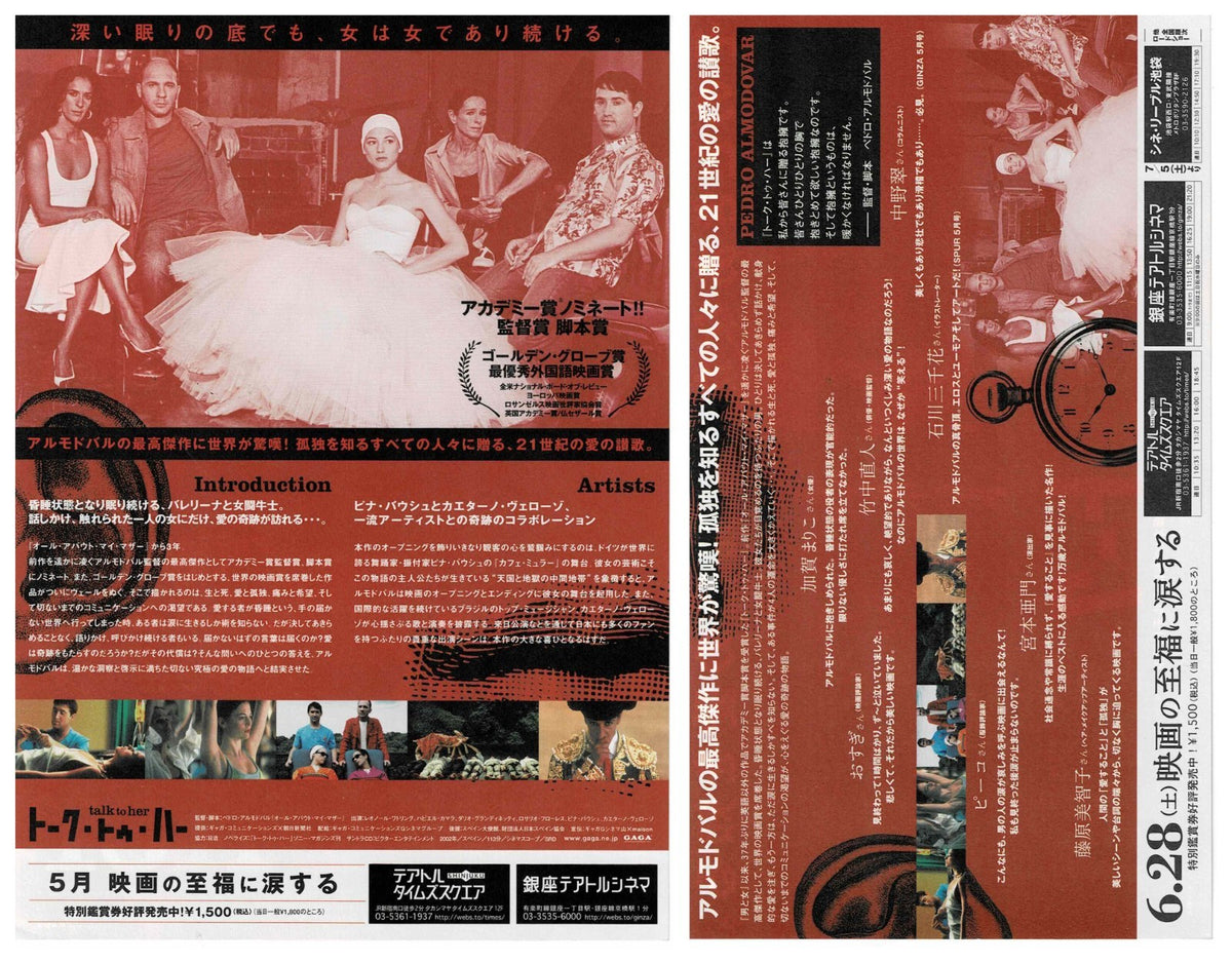 Talk to Her 2002 Hable con ella JP Original Mini Movie Poster Chirashi Flyer B5