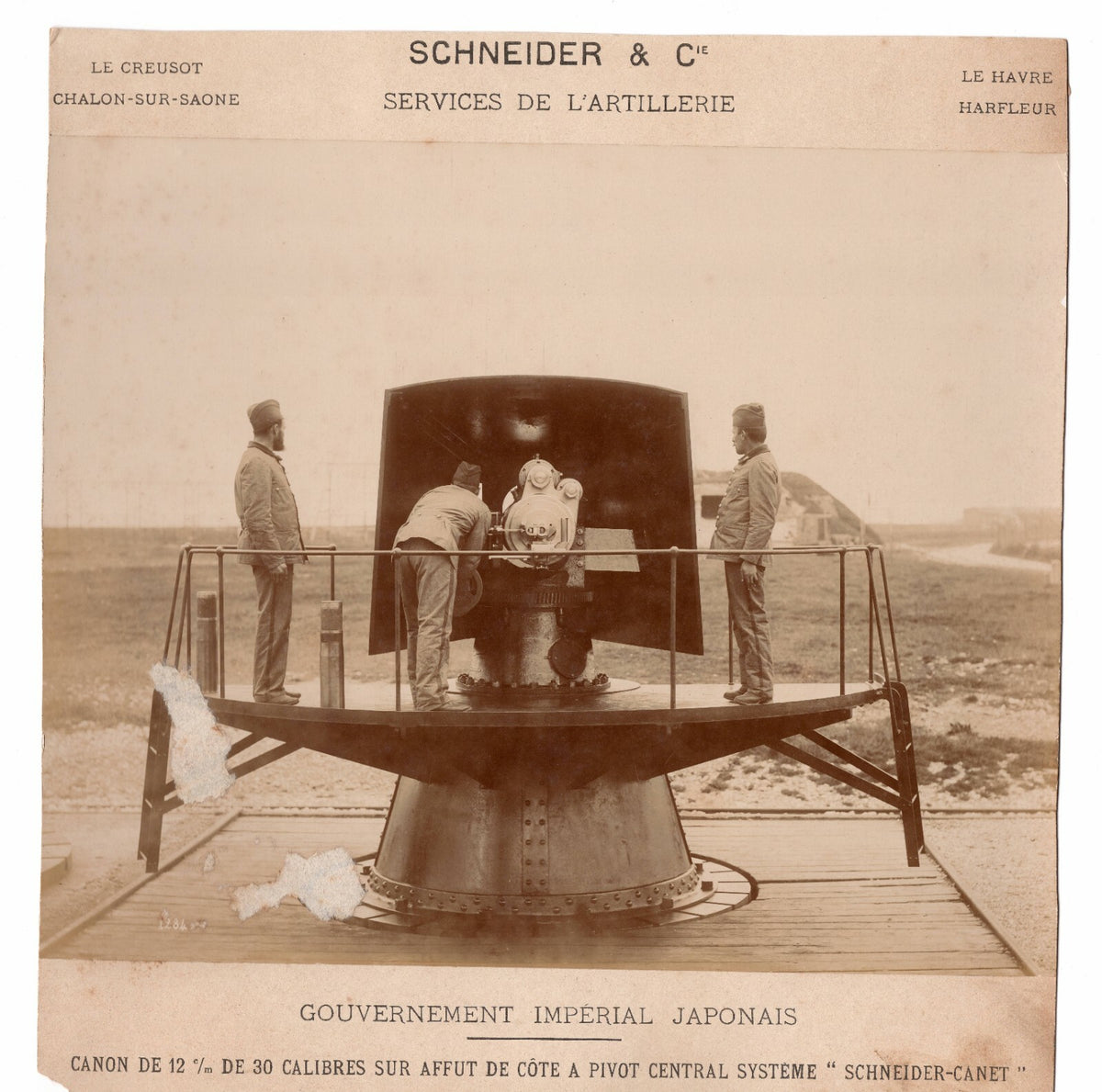6 PCS LOT SCHNEIDER CANON CANNON ARTILLERY JAPANESE JAPAN ALBUMEN PRINT PHOTO