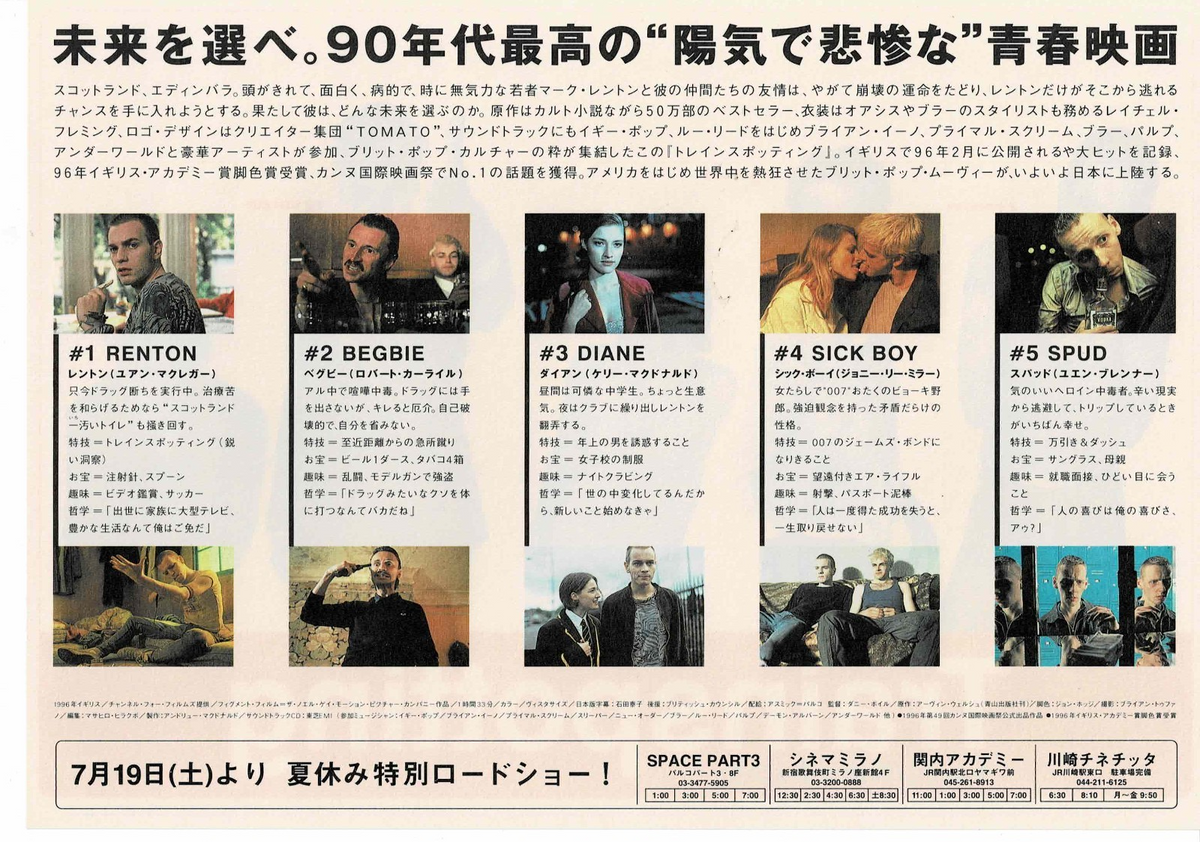 Trainspotting 1996 Danny Boyle JP Original Mini Movie Poster Chirashi Flyer B5