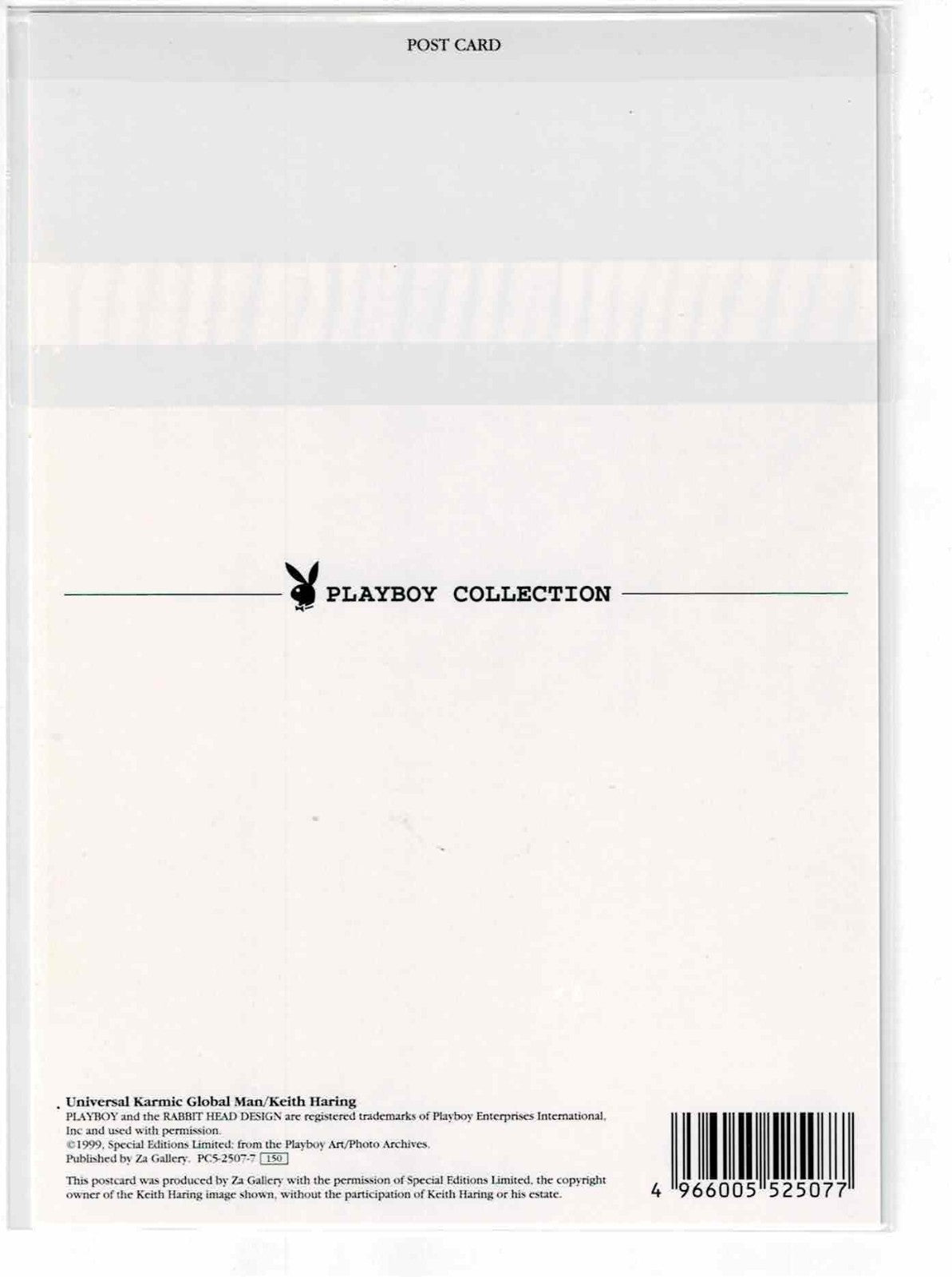 Keith Haring Playboy Collection Postcard 1999 Universal Karmic Global Man NOS RR