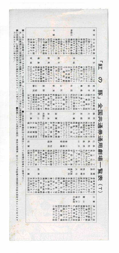 Porco Rosso 1992 Japanese Movie Ticket Stub x2 Hayao Miyazaki Ghibli Studio
